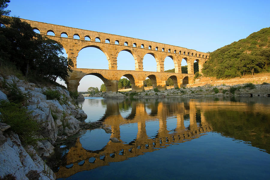 Architecture Photograph - France, Avignon The Pont Du Gard Roman by Jaynes Gallery