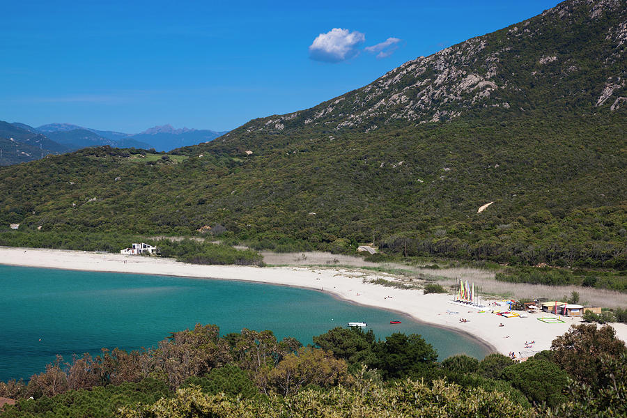 Summer Photograph - France, Corsica, Portigliolo, Beach View by Walter Bibikow