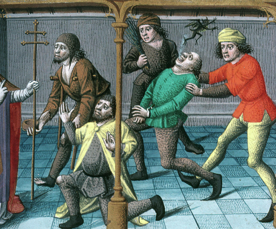 France Exorcism, C1400 Painting by Granger