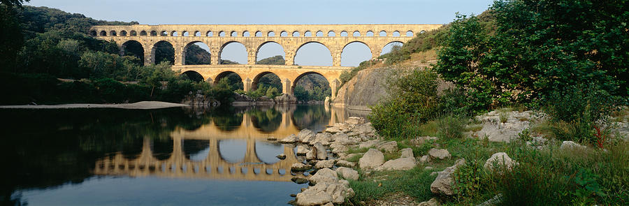 Architecture Photograph - France, Nimes, Pont Du Gard by Panoramic Images