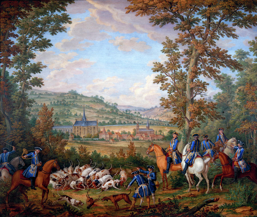 France Royal Hunt, 1691 Painting by Granger
