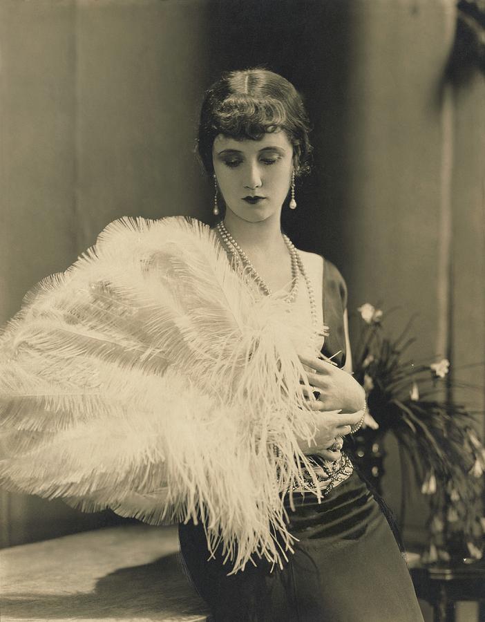 Frances Howard Holding An Ostrich Feather Fan Photograph by Edward Steichen