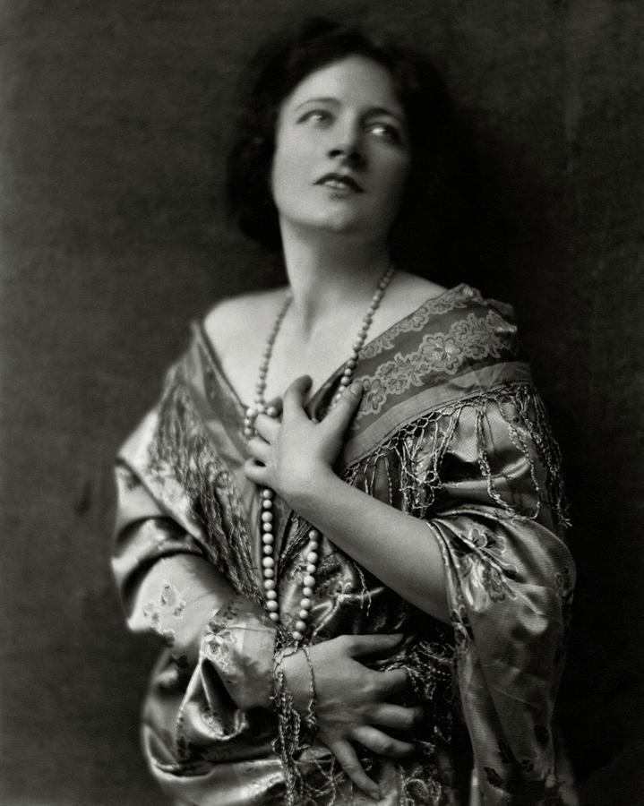 Frances Starr Wearing A Satin Dress Photograph by Nickolas Muray