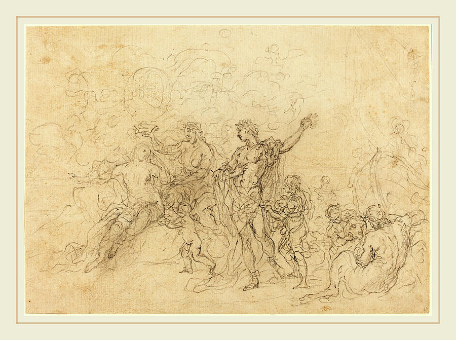 Francesco Solimena Italian, 1657-1747, Bacchus And Ariadne Drawing by ...