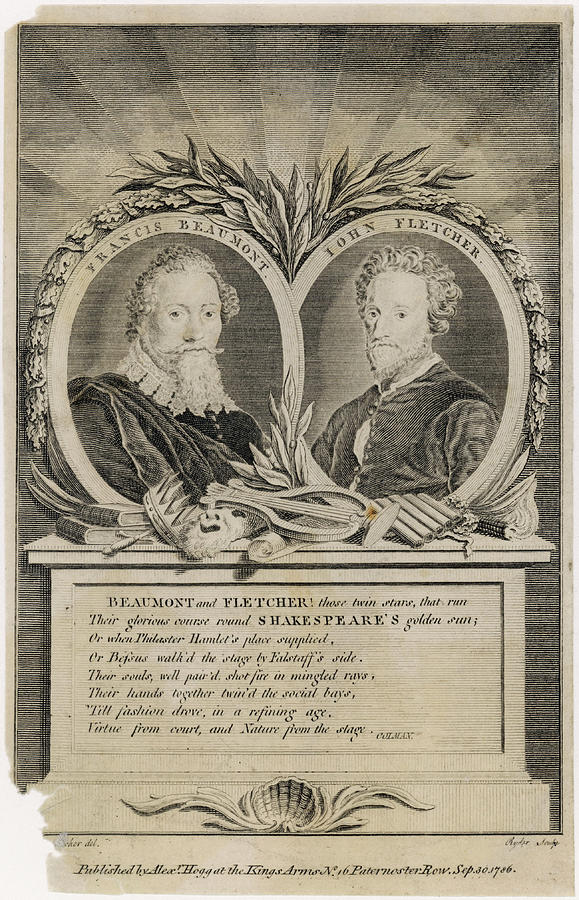 Francis Beaumont And John Fletcher Drawing by Mary Evans Picture