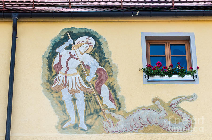 Franciscan Monastery Mural - Fussen - Germany Photograph by Gary Whitton