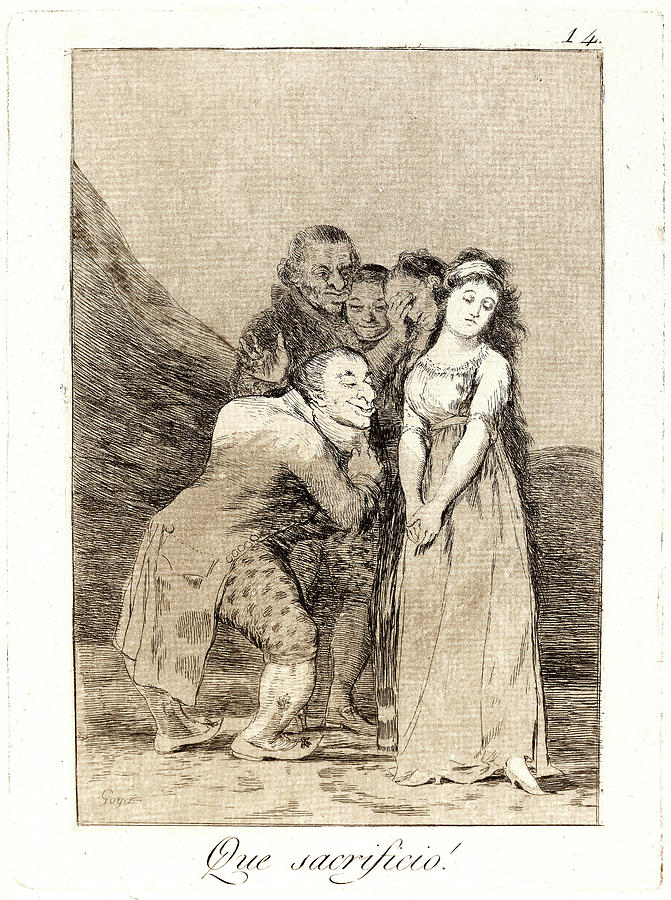 Francisco De Goya Spanish 1746 1828 Que Sacrificio What Drawing By