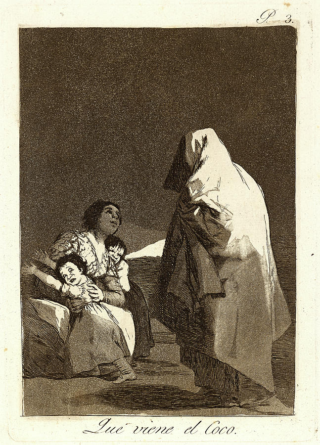 Francisco De Goya Spanish 1746 1828 Que Viene El Coco Drawing By Litz