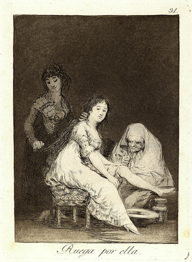 Francisco De Goya Spanish, 17461828. Ruega Por Ella Drawing by Litz