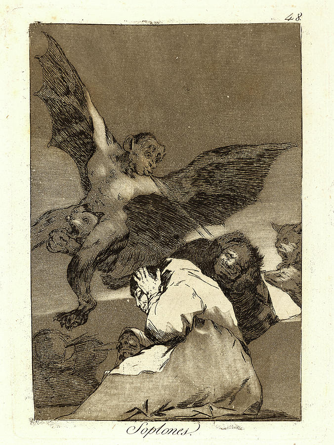 Francisco De Goya Spanish, 17461828. Soplones Drawing by Litz