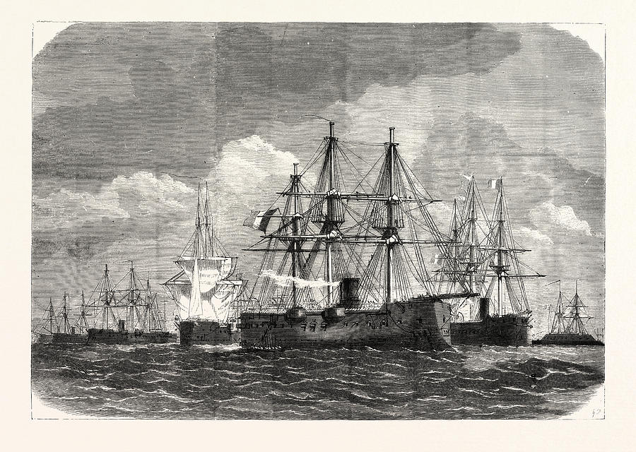 Francoprussian War Blockade Of The Baltic Sea Drawing by French School