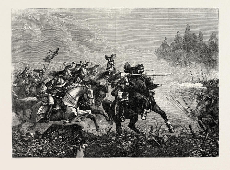 Franco-prussian War Charge Of French Cuirassiers Drawing by English ...