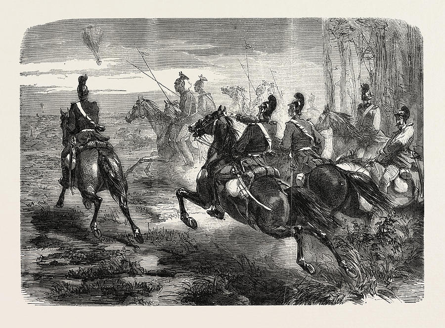 Franco-prussian War Light Bavarian Cavalry Pursuing Drawing by French ...