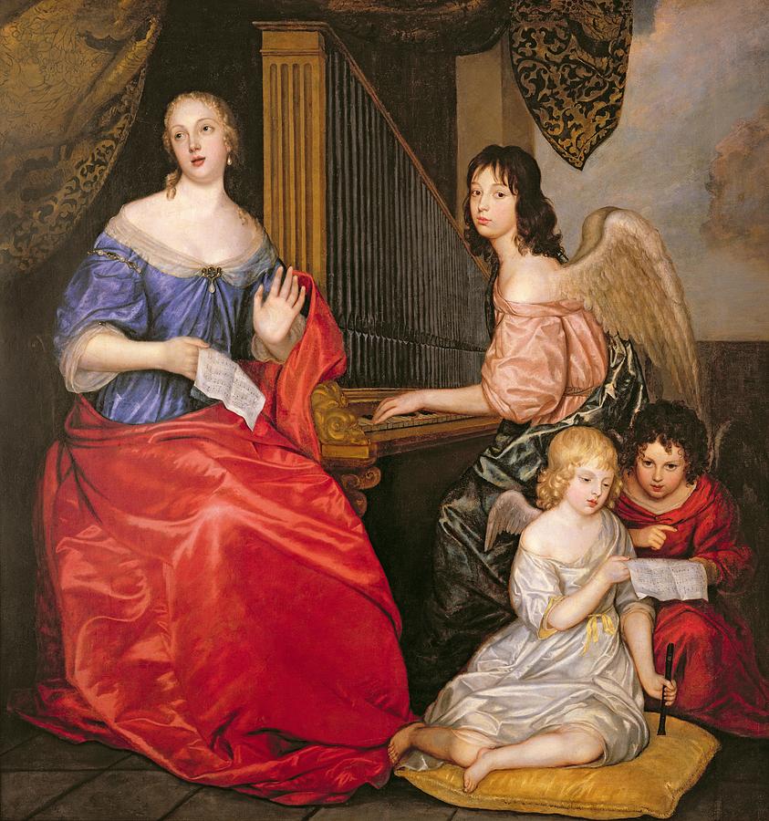 Francoise Louise 1644-1710 Duchess Of La Valliere With Her Children As Angels Oil On Canvas Photograph by Peter Lely