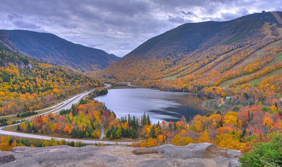 Franconia Notch from Artists Bluff Photograph by Ken Stampfer