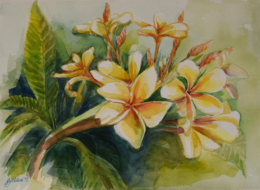 Frangipani Painting by Jyotika Shroff