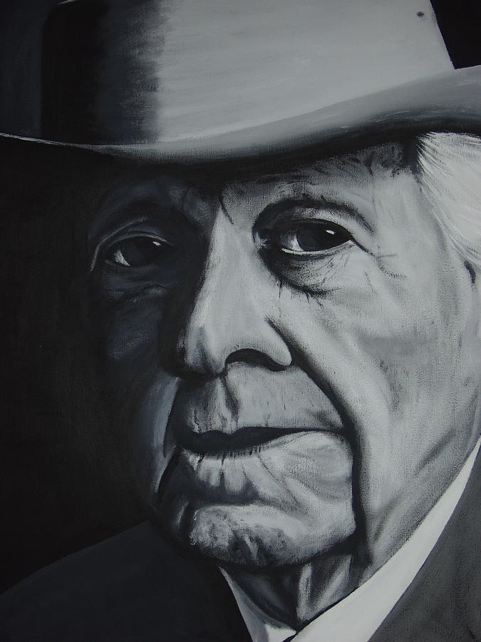 Black And White Painting - Frank Lloyd Wright by Dean Stephens