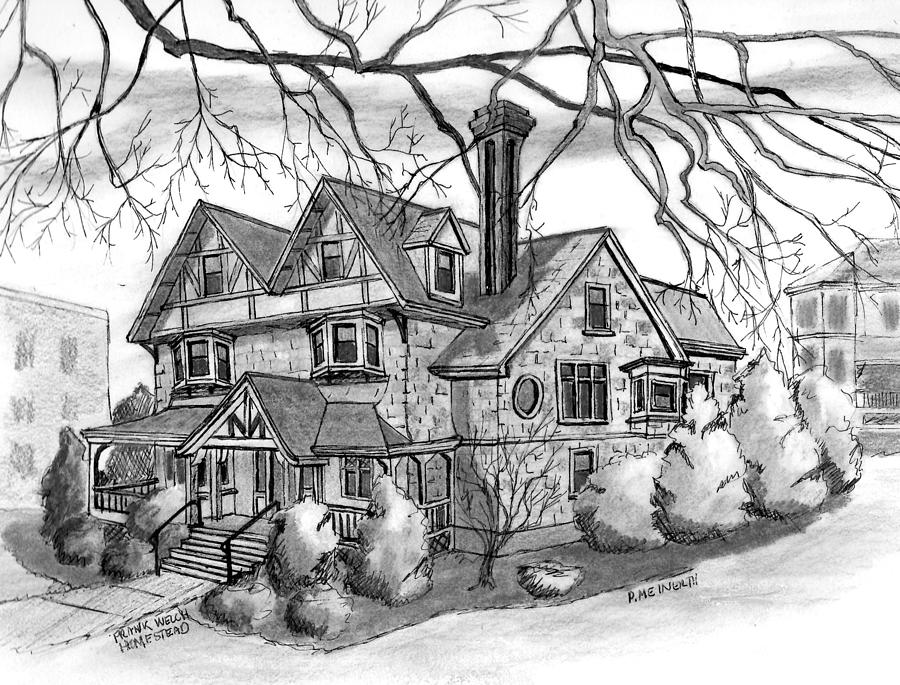 Frank Welch Home Drawing by Paul Meinerth