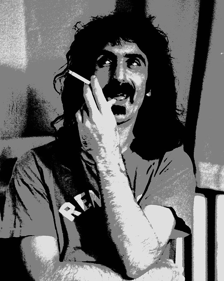 Frank Zappa - Chalk and Charcoal Digital Art by Joann Vitali