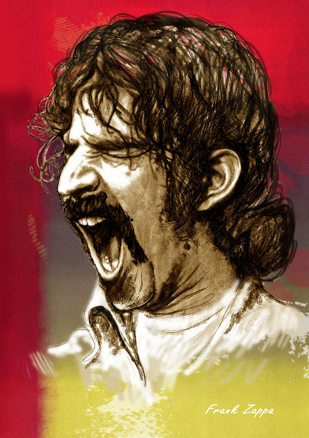 Frank Zappa Stylised Pop Art Drawing Potrait Poser 