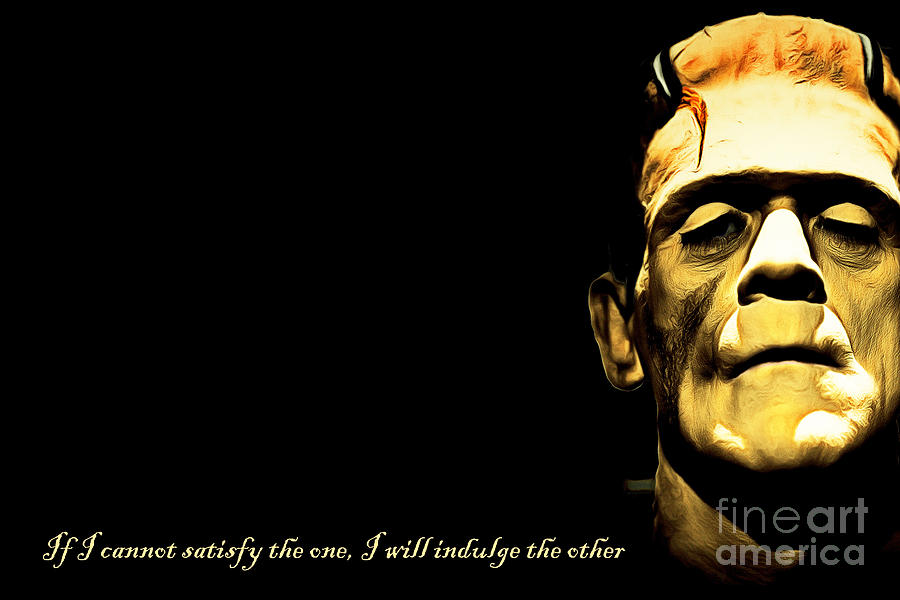 Halloween Movie Photograph - Frankenstein 20140921brunaille horizontal with text v2 by Wingsdomain Art and Photography