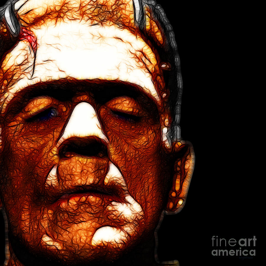 Frankenstein Black Square Photograph by Wingsdomain Art and Photography