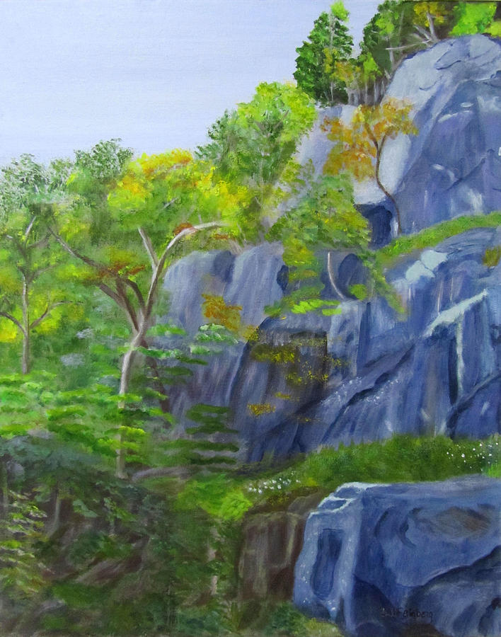 Frankenstein Cliffs Painting by Linda Feinberg