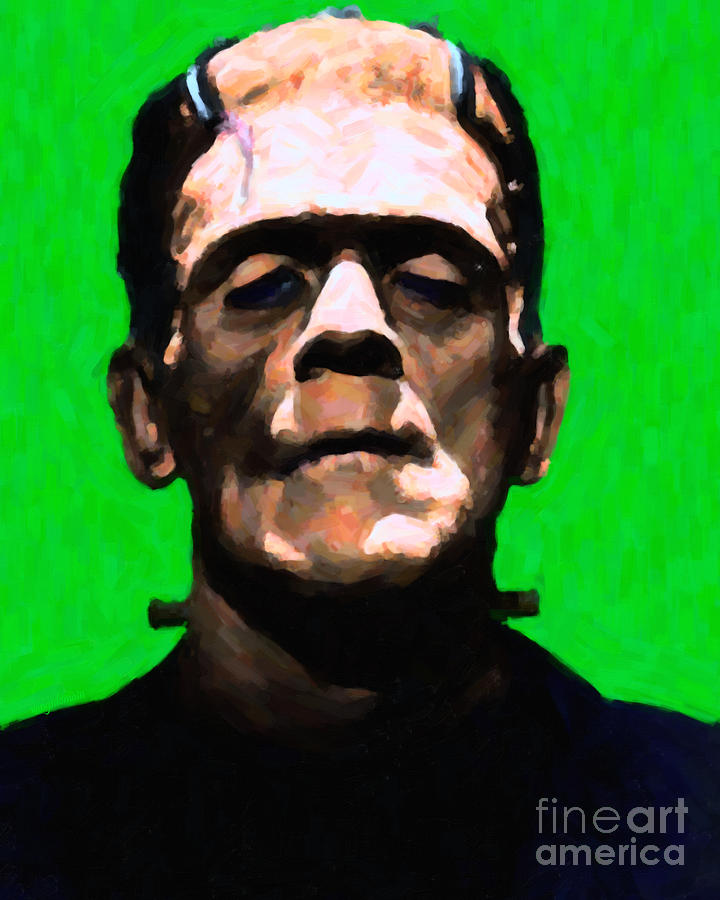 Frankenstein - Painterly - Green Photograph by Wingsdomain Art and Photography