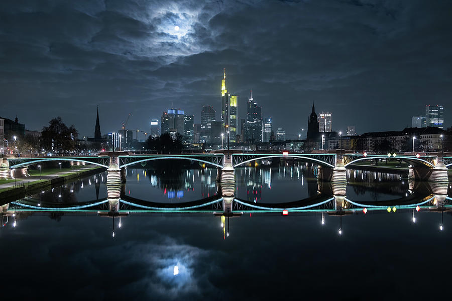 Frankfurt At Full Moon Photograph by Mike / Match-photo