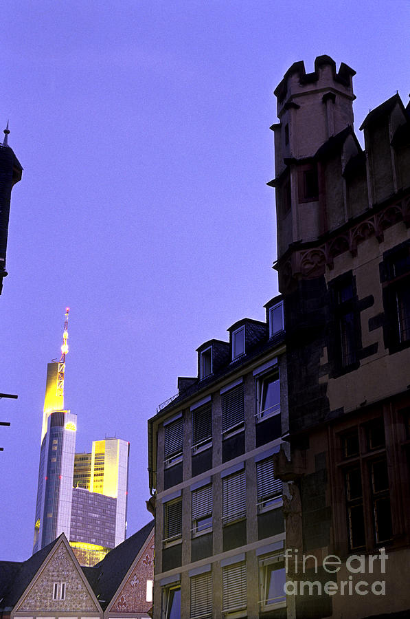 Frankfurt financial district Westend skyscrapers Frankfurk  G Painting by Ryan Fox