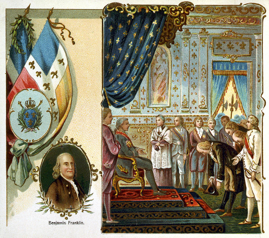 Flag Photograph - Franklin At Versailles by Granger