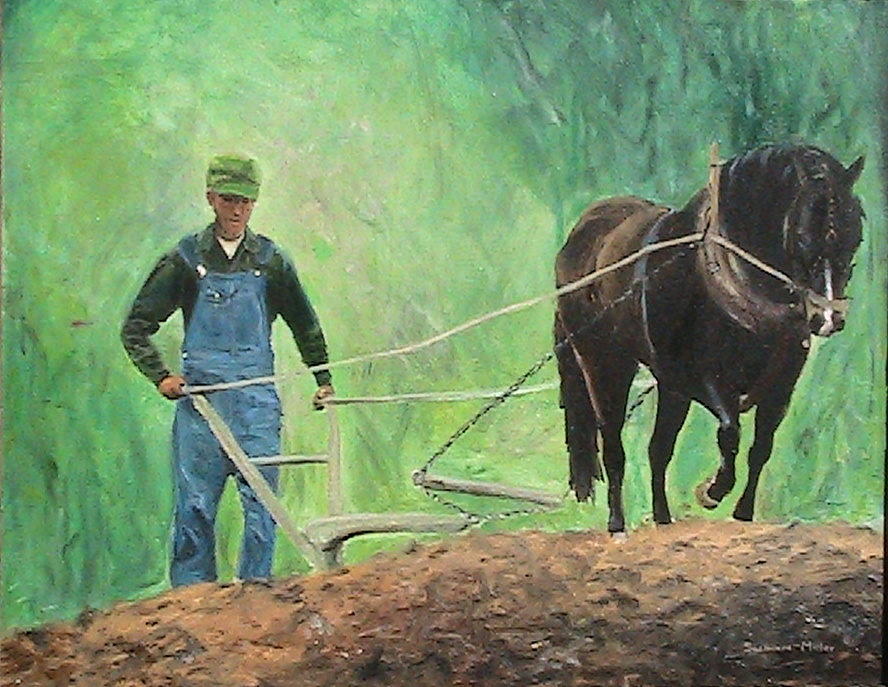 Franklin County Farmer Painting by Susan Bradbury