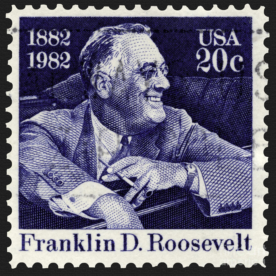 Franklin D. Roosevelt Smiling in Car Stamp Photograph by Phil Cardamone