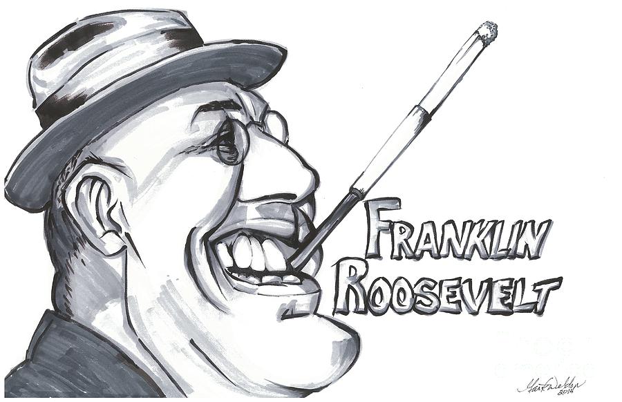 Franklin Roosevelt Drawing by Mark Weldon