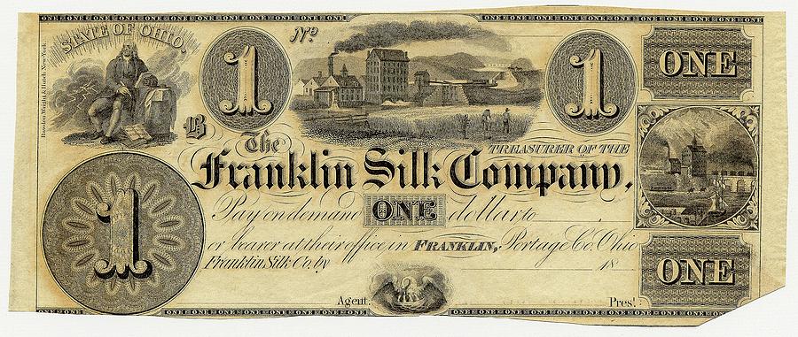 Franklin Silk Company Bank Note Photograph by American Philosophical Society