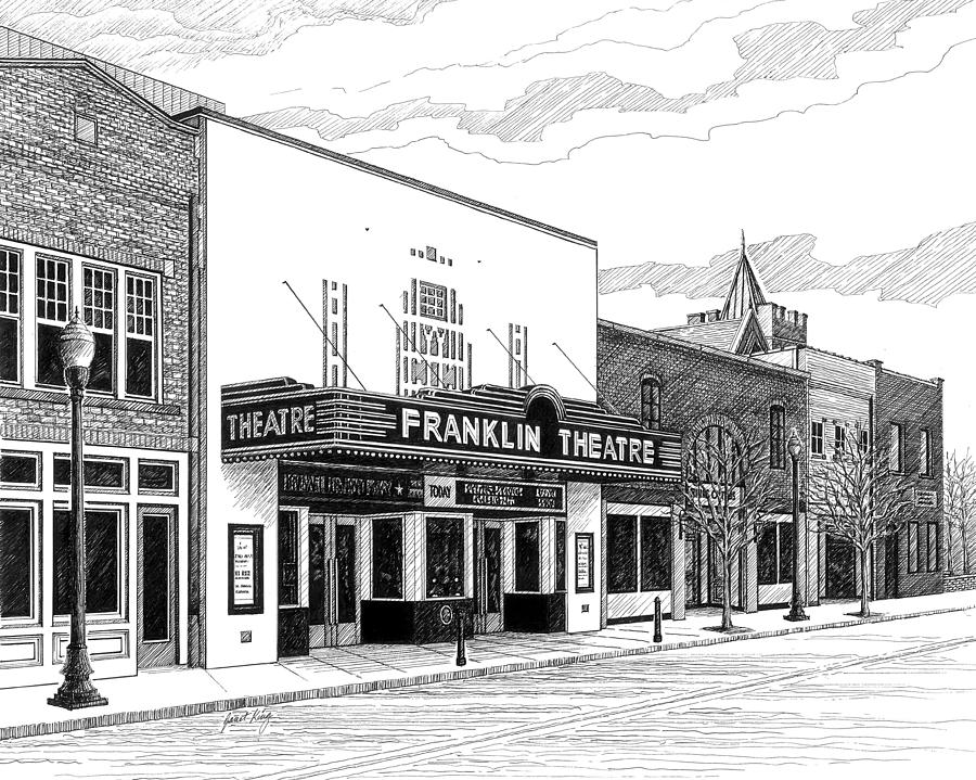 Franklin Theatre in Franklin TN Drawing by Janet King