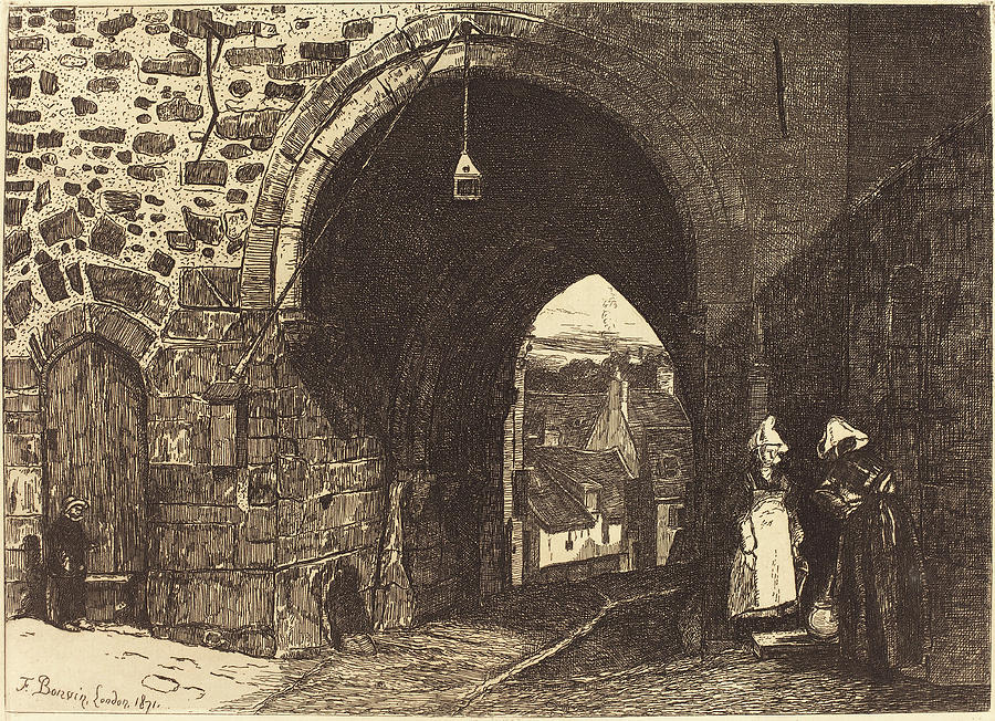 François Bonvin French, 1817 - 1887, La Porte De St Malo Drawing by ...