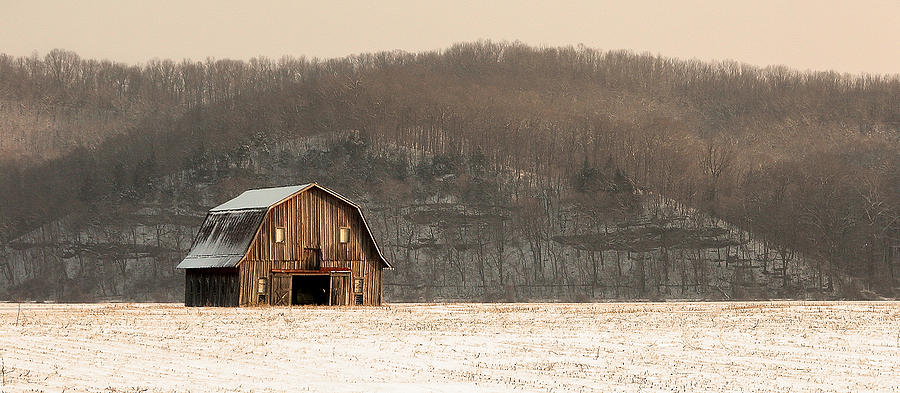 Frechman Barn - Winter Photograph by Wayne Meyer