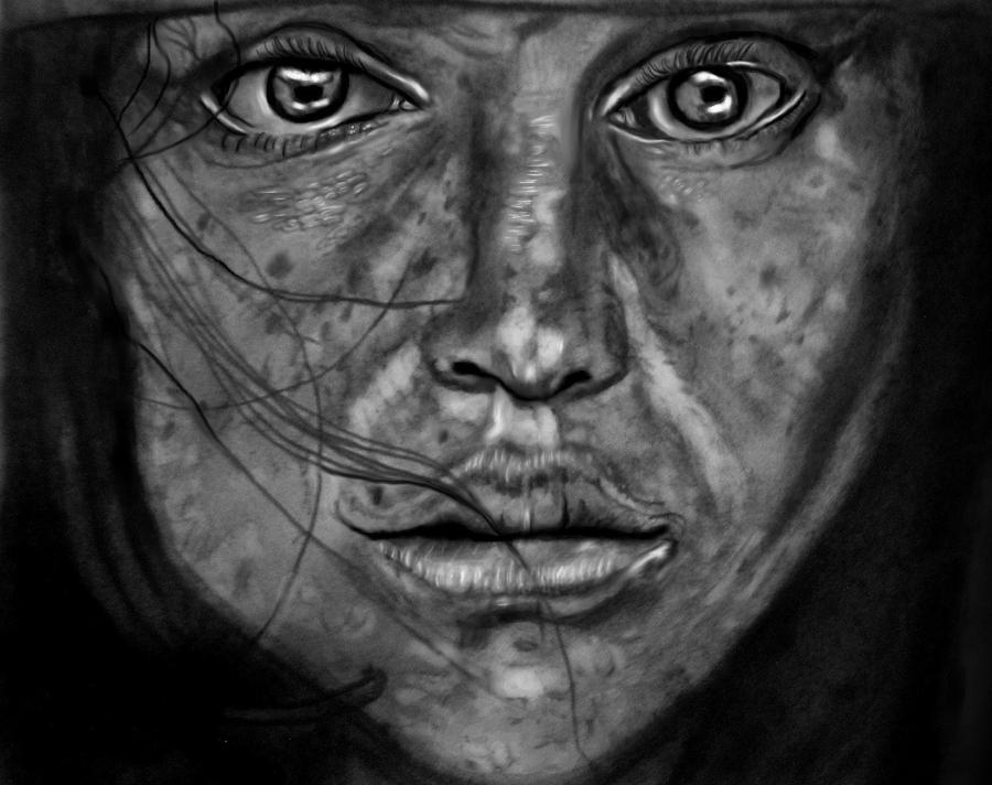 Portrait Drawing - Freckles by Herbert Renard