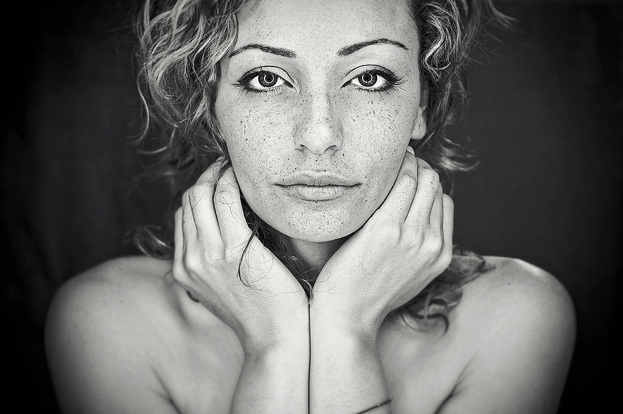 Black And White Photograph - Freckles by Oren Hayman