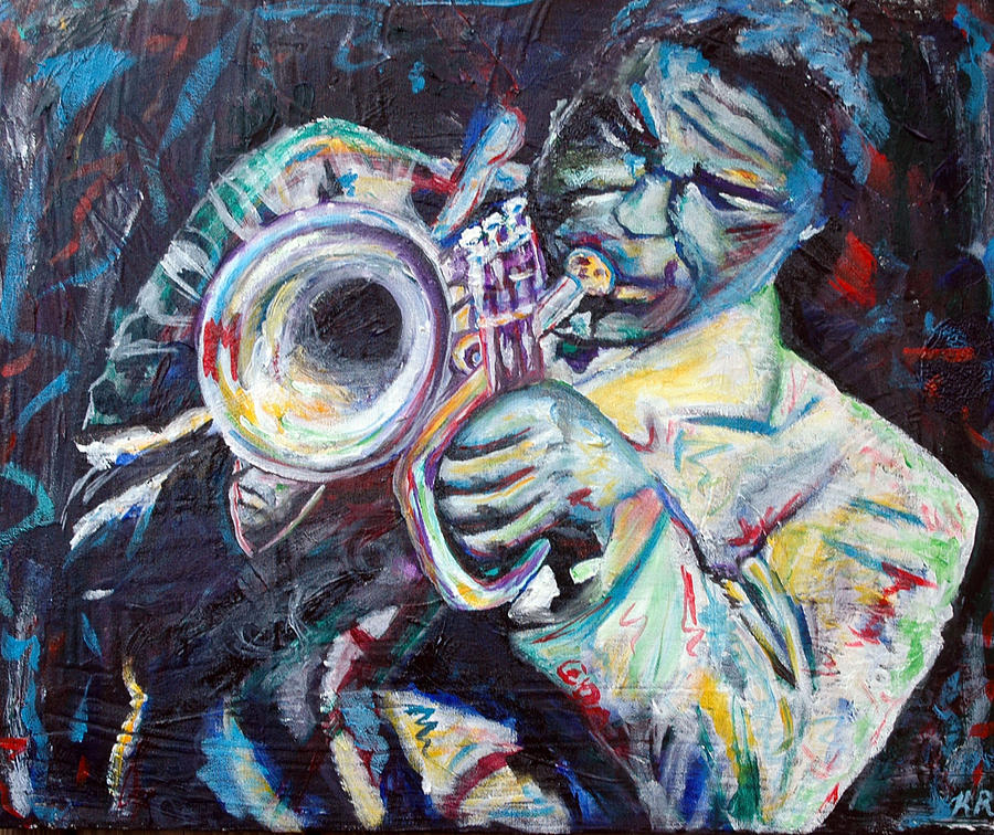 Freddie Hubbard and his Fluegel Horn Painting by Kat Richey | Fine Art ...