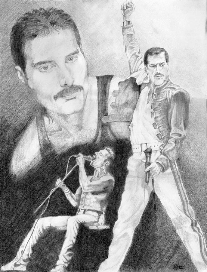 Freddie Mercury Drawing by Stephen Thompson - Fine Art America