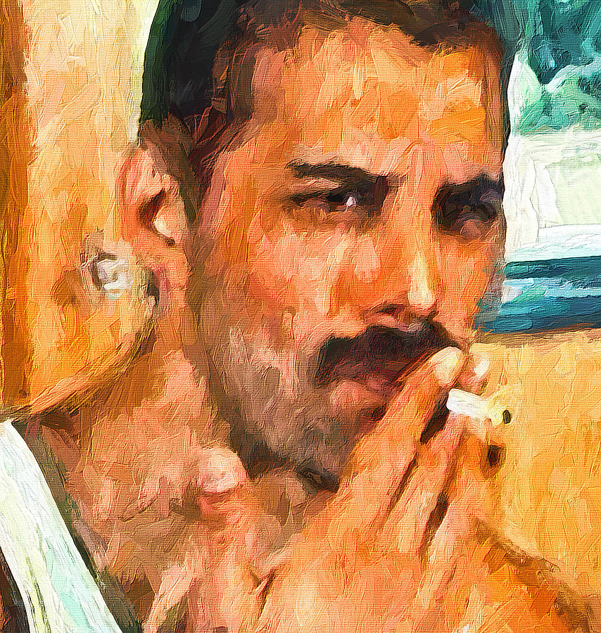 Queen Digital Art - Freddie Smoking by Yury Malkov