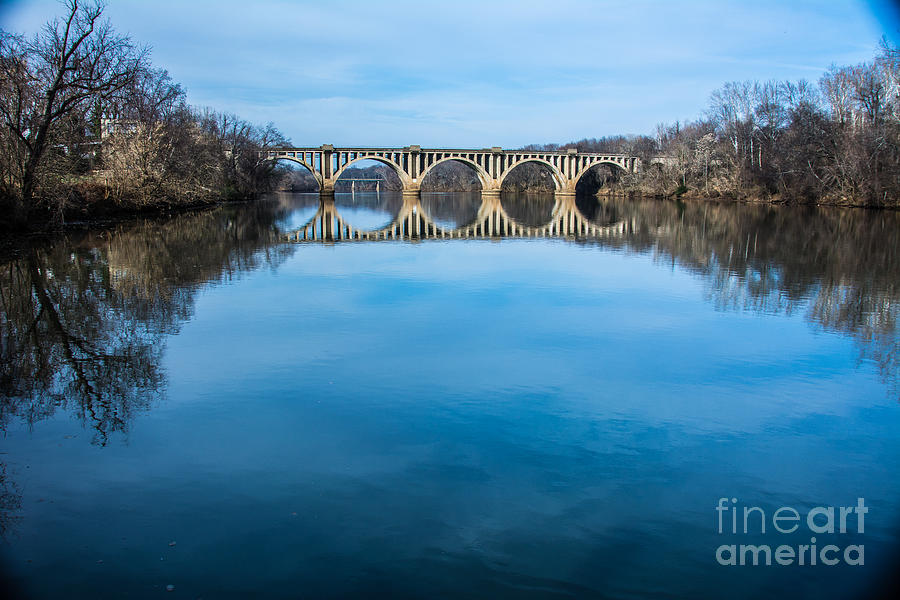 Bridge Photograph - Fredericksburg Bridge Reflection by Kathy Liebrum Bailey