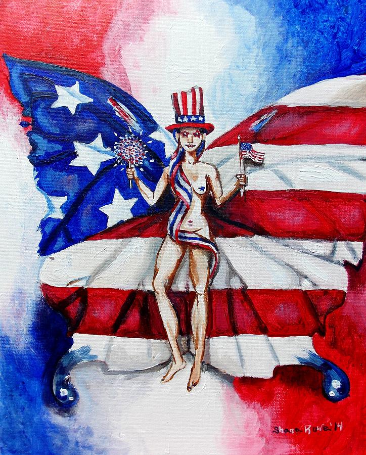 Fairy Painting - Free as Independence Day by Shana Rowe Jackson