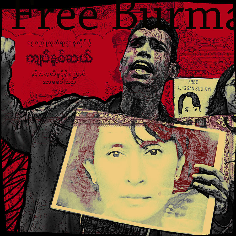 Free Burma Digital Art by Luz Graphic Studio