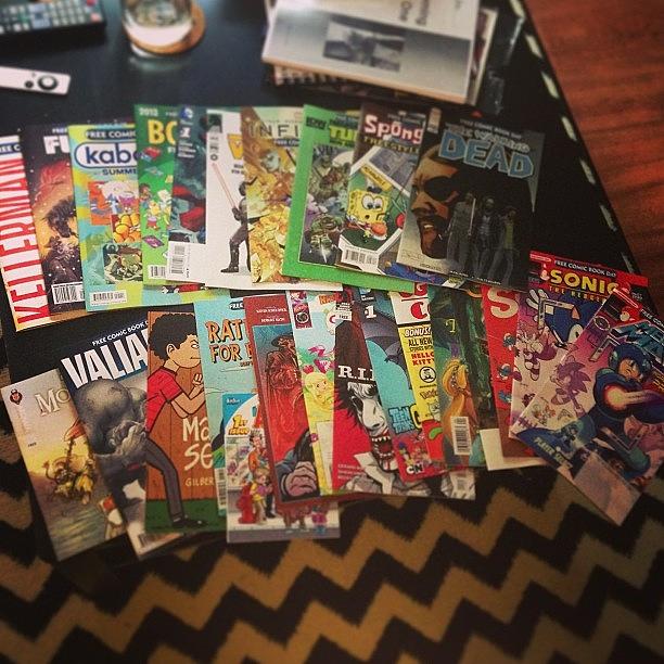 Free Comic Book Day Haul! ...sorry For Photograph by Evan Braun