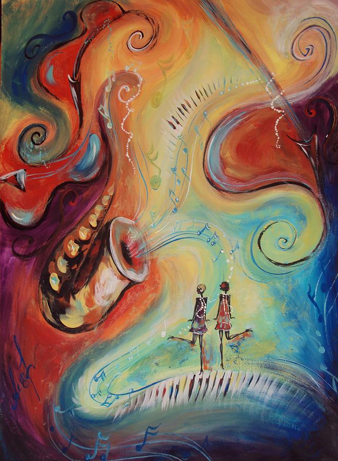 Jazz Painting - Free jazz by Alina Barbuceanu