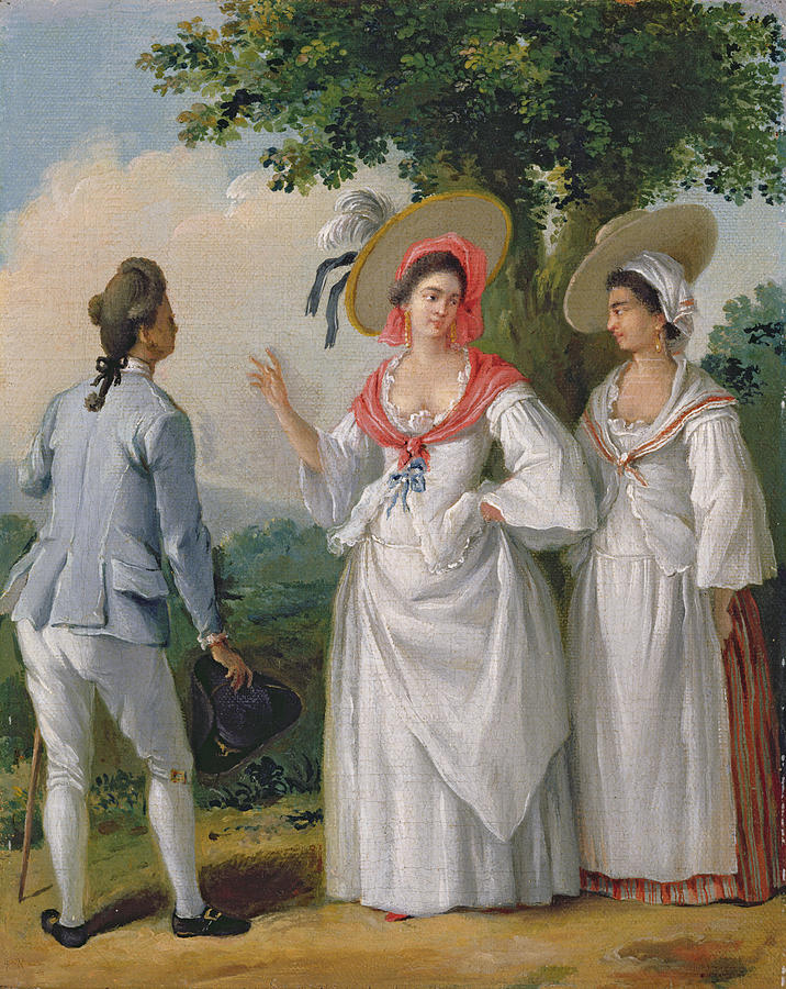 Hat Photograph - Free West Indian Creoles In Elegant Dress, C.1780 Oil On Canvas by Agostino Brunias