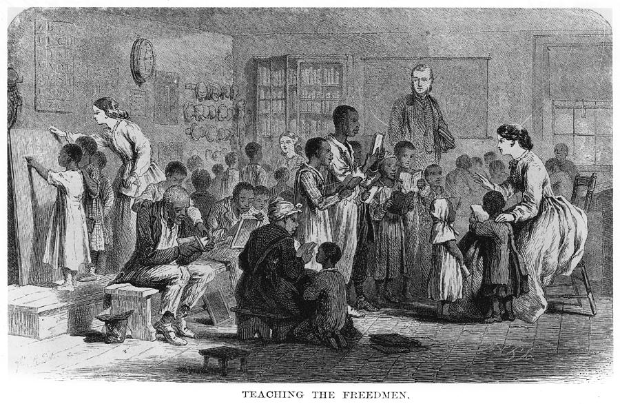 Freedmens School, 1865 Painting by Granger